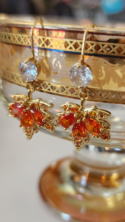 Saints Leaf Drop Earrings