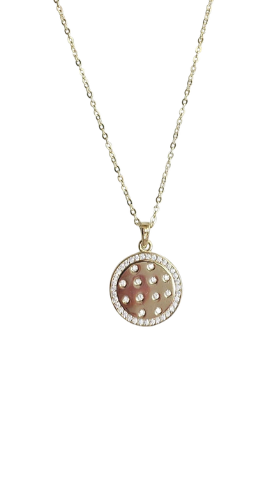 Pickleball Disco Ball Necklace Gold