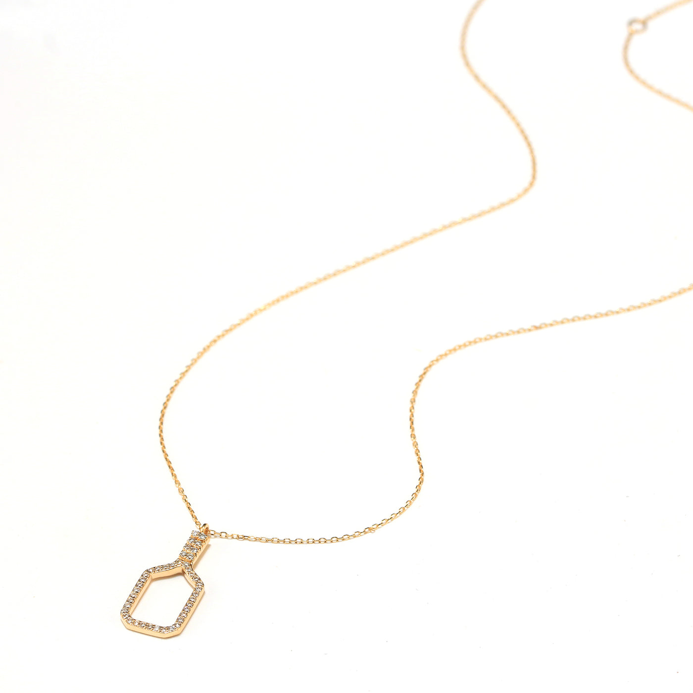 Fine Pickleball Belle Volley Necklace Solid 14k Gold with Diamonds. This stunning necklace features a diamond rimmed pickleball paddle with intricately set non-farmed diamonds for a stunning piece of jewelry!