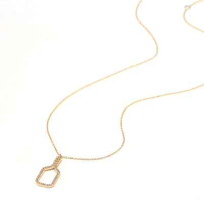 Fine Pickleball Belle Volley Necklace Solid 14k Gold with Diamonds. This stunning necklace features a diamond rimmed pickleball paddle with intricately set non-farmed diamonds for a stunning piece of jewelry!