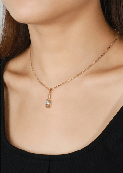 Pickleball Diamond Solitaire FINE Solid 14K Gold Paddle Necklace