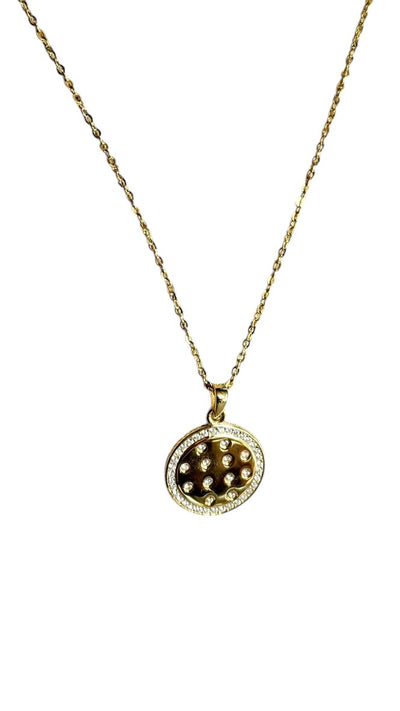 Pickleball Disco Ball Necklace Gold