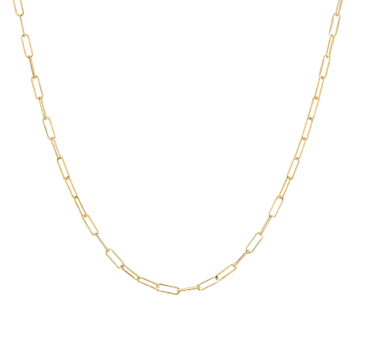 X Clip Link Necklace 18" Gold