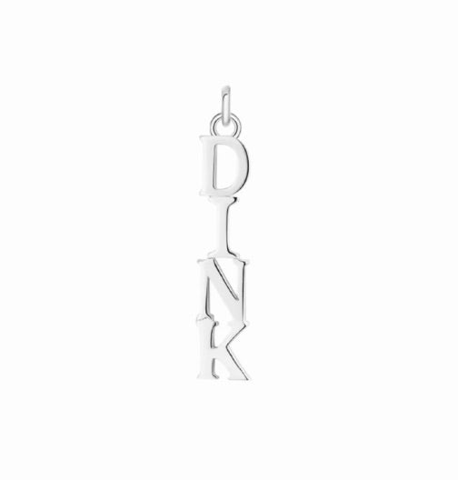 Pickleball DINK Charm in Silver. This fun "insider"charm  stands 1 inch tall and comes with a dainty spring clasp to add on to our link bracelets or any necklace. Made from a protective Rhodium plating over sterling silver.